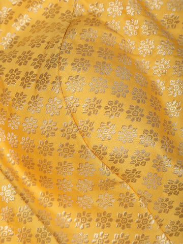 Yellow Floral Butta Design Banarasi Silk Blouse - Diadem