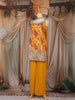Yellow Floral Design Chiffon Palazzo Suit with Dupatta