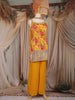 Yellow Floral Design Chiffon Palazzo Suit with Dupatta