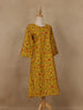 Yellow Floral Design Cotton Kurti - Diadem