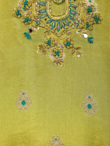 Yellow Floral Embroidered Silk Sharara Set - Diadem