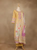 Yellow Floral Printed Cotton Salwar Suit With Dupatta - Diadem