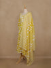 Yellow Floral Printed Cotton Salwar Suit With Dupatta - Diadem