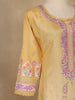 Yellow Floral Printed Cotton Salwar Suit With Dupatta - Diadem