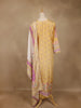 Yellow Floral Printed Cotton Salwar Suit With Dupatta - Diadem