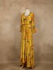 Yellow Floral Printed Crepe Gown