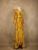 Yellow Floral Printed Crepe Gown