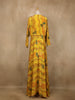 Yellow Floral Printed Crepe Gown