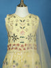 Yellow Floral Sequins Embroidered Net Kids Lehenga With Dupatta - Diadem