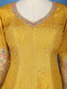 Yellow Floral Woven Silk Anarkali Gown - Diadem