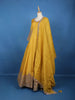 Yellow Floral Woven Silk Anarkali Gown - Diadem