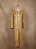 Yellow Ikat Design Cotton Kurti with Button Detailing