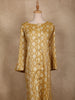 Yellow Ikat Design Cotton Kurti with Button Detailing