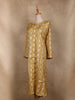 Yellow Ikat Design Cotton Kurti with Button Detailing