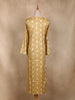 Yellow Ikat Design Cotton Kurti with Button Detailing
