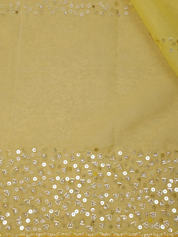 Yellow Sequin Embellishments Organza Saree - Diadem