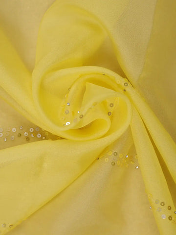 Yellow Sequin Embellishments Organza Saree - Diadem