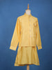 Yellow Sequin Embroidered Brocade Kurta Pyjama - Diadem