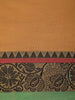 Yellow Solid Cotton Saree With Contrast Green Border - Diadem