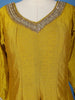 Yellow Stone Embellished Georgette Anarkali Suit With Scalloped Dupatta - Diadem