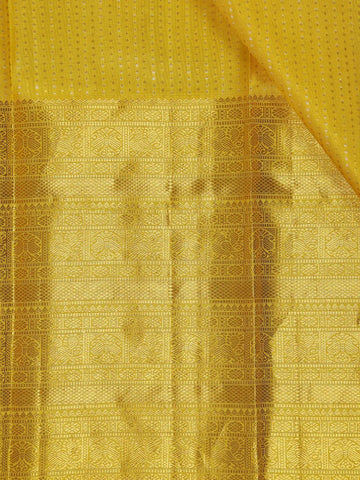Yellow Stripes Zari Designed Silk Saree - Diadem