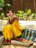 Yellow Checkered Design Pure Kanchipuram Silk Saree - Diadem
