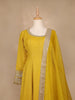 Yellow Dotted Design Georgette Anarkali Salwar Suit - Diadem