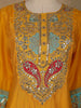 Yellow Floral And Paisley Embroidered Semi Silk Straight Cut Salwar Suit - Diadem
