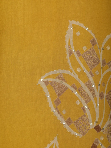 Yellow Floral Designed Cotton Salwar Suit - Diadem