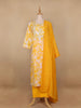 Yellow Floral Designed Cotton Salwar Suit - Diadem