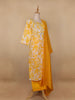 Yellow Floral Designed Cotton Salwar Suit - Diadem