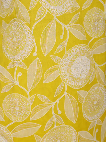 Yellow Floral Design Printed Cotton Salwar Suit - Diadem