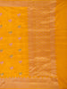Yellow Floral Designed Banarasi Silk Saree - Diadem