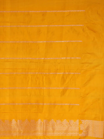 Yellow Floral Designed Banarasi Silk Saree - Diadem
