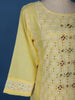 Yellow Floral Designed Cotton Salwar Suit - Diadem