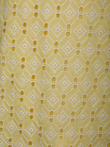 Yellow Floral Designed Cotton Salwar Suit - Diadem