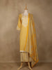Yellow Floral Designed Cotton Straight Cut Salwar Suit - Diadem