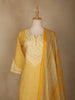Yellow Floral Designed Cotton Straight Cut Salwar Suit - Diadem