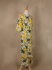 Yellow Floral Designed Cotton Salwar Suit - Diadem