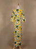 Yellow Floral Designed Cotton Salwar Suit - Diadem
