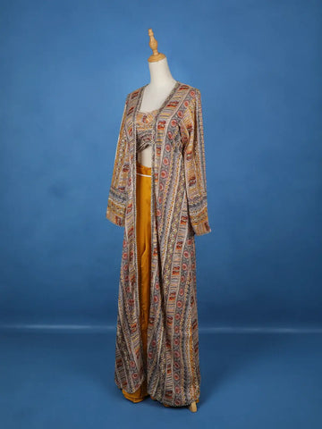 Yellow Floral Designed Georgette Palazzo Salwar Suit - Diadem