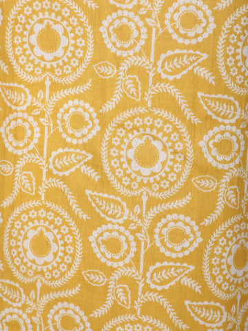 Yellow Floral Design Printed Cotton Salwar Suit - Diadem