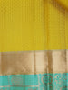 Yellow Floral Woven Pure Kanchipuram Silk Saree - Diadem