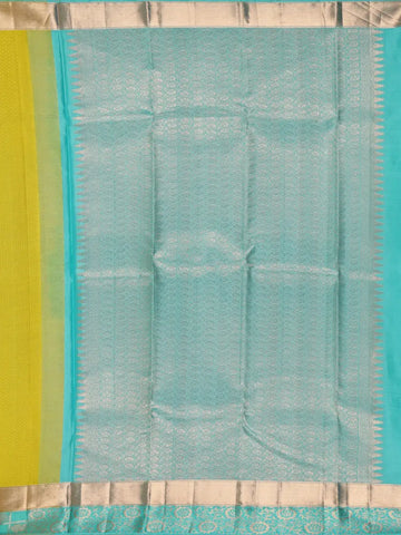 Yellow Floral Woven Pure Kanchipuram Silk Saree - Diadem