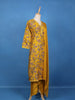 Yellow Floral Designed Raw Silk Salwar Suit - Diadem
