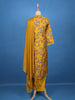 Yellow Floral Designed Raw Silk Salwar Suit - Diadem