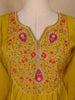 Yellow Floral Designed Semi Silk Salwar Suit - Diadem