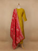 Yellow Floral Designed Semi Silk Salwar Suit - Diadem