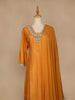 Yellow Floral Designed Semi Silk Sharara Salwar Suit - Diadem