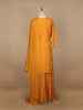 Yellow Floral Designed Semi Silk Sharara Salwar Suit - Diadem